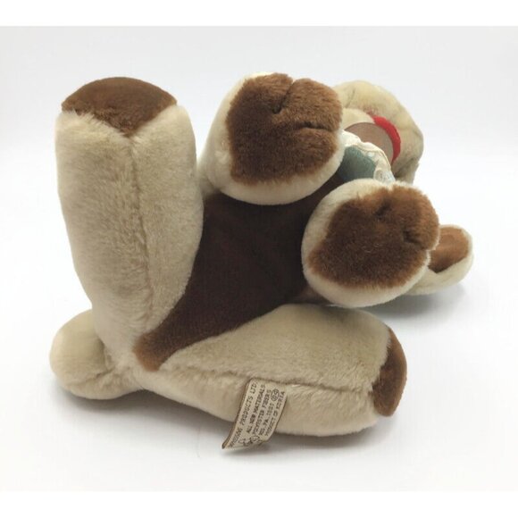 Ganz Bros 10" Wrinkles the Dog Plush Tan Brown Sitting w/ Bonnet Bib Collar 1981 - Picture 10 of 11